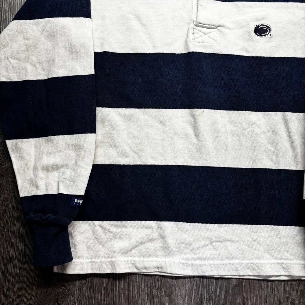 Barbarian Penn State Nittany Lions Rugby Shirt Mens Small Navy White Striped Vtg - Picture 3 of 8